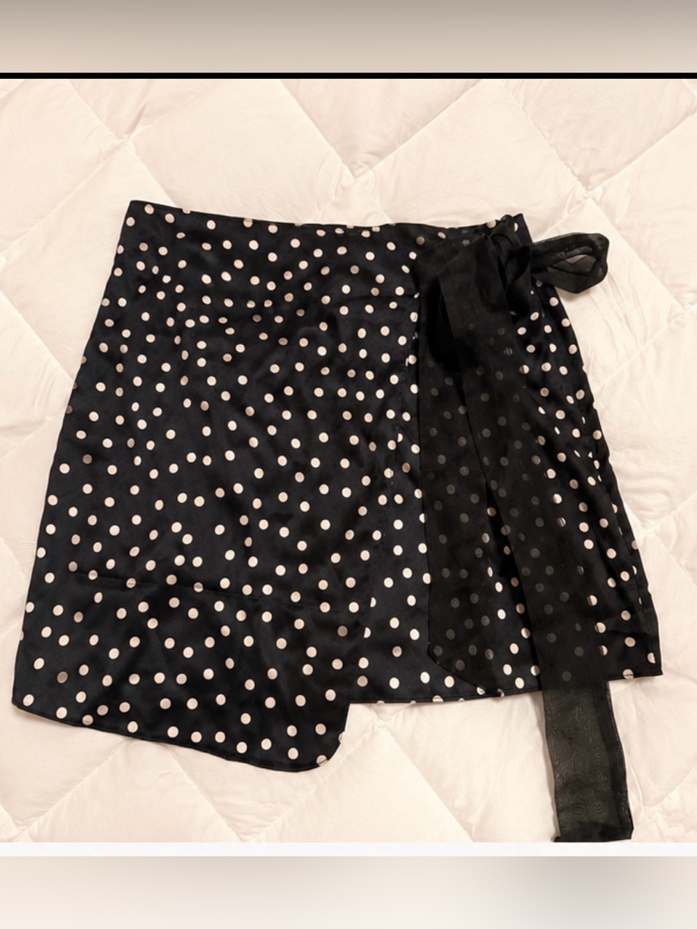 Mulberry Silk Polka Dot Wrap Skirt - Size M